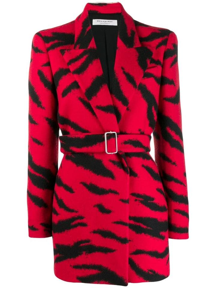 Philosophy Di Lorenzo Serafini Animal Print Coat - Red