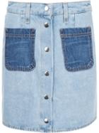 Rag & Bone Santa Cruz Mini Skirt, Women's, Size: 27, Blue, Cotton