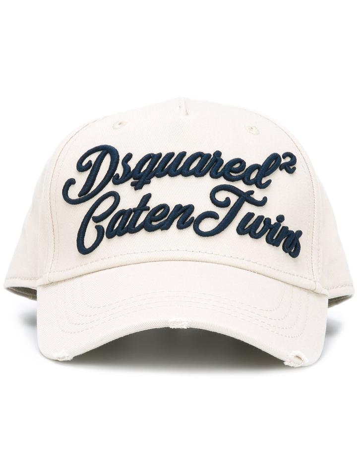 Dsquared2 Caten Twins Cursive Baseball Cap, Men's, Nude/neutrals, Cotton