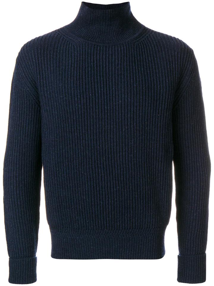 East Harbour Surplus Turtleneck Ribbed Jumper - Blue