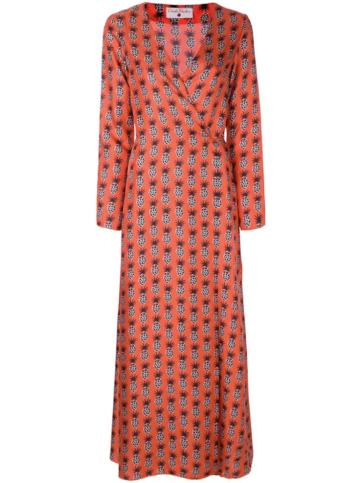 Daniela Pancheri Printed Wrap Dress - Yellow & Orange
