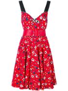 Marc Jacobs - Embroidered Dress - Women - Silk/cotton/polyurethane/spandex/elastane - 4, Red, Silk/cotton/polyurethane/spandex/elastane