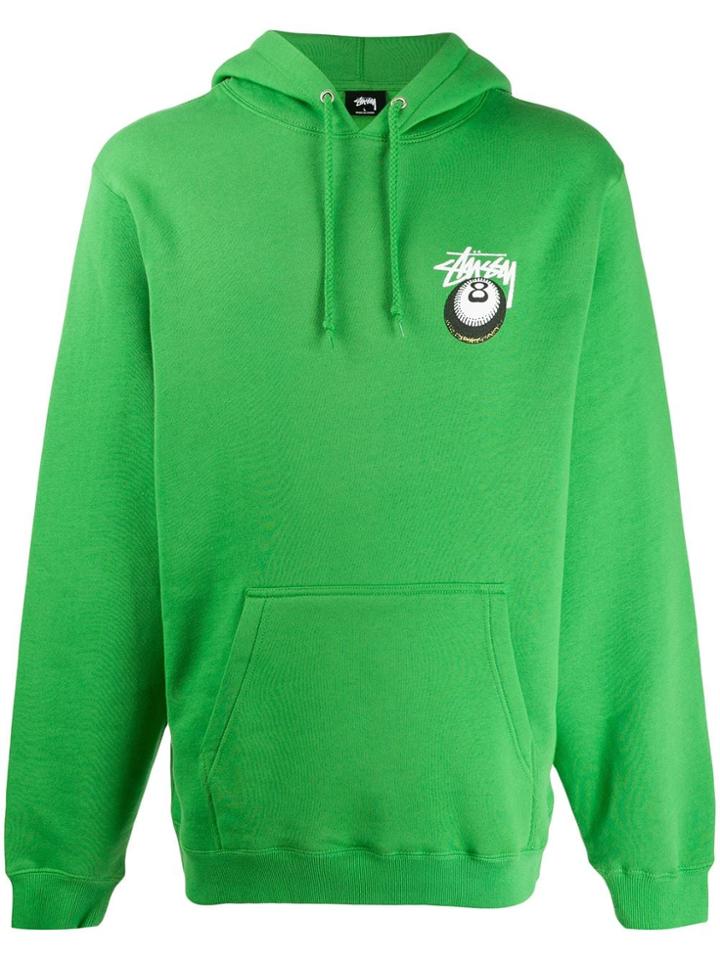 Stussy Kelly Logo Print Hoodie - Green