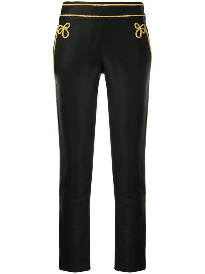 Moschino Embroidered Rope Detail Trousers - Black