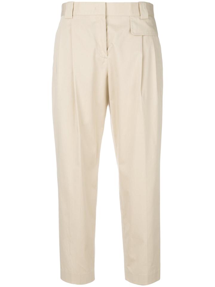 Paul Smith Pleated Cropped Trousers - Nude & Neutrals