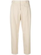 Paul Smith Pleated Cropped Trousers - Nude & Neutrals