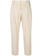 Paul Smith Pleated Cropped Trousers - Nude & Neutrals