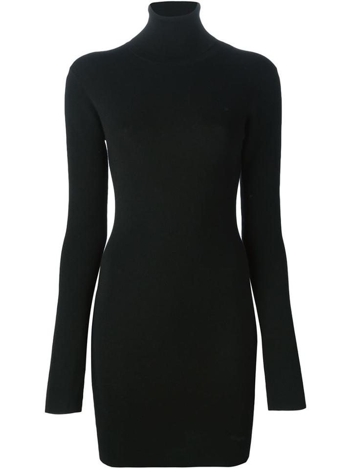 Dolce & Gabbana Fitted Knit Dress, Women's, Size: 46, Black, Cashmere