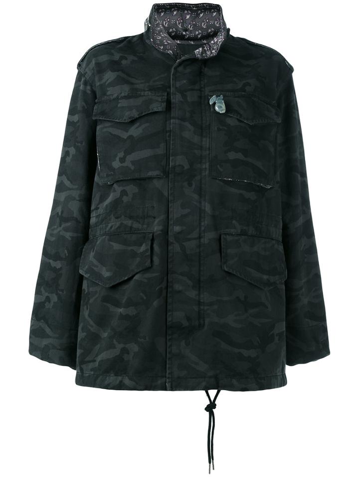 Marc Jacobs Camouflage Print Oversized Jacket, Women's, Size: Xs, Black, Cotton