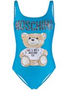 Moschino Scribble Teddy Bear Swimsuit - Blue