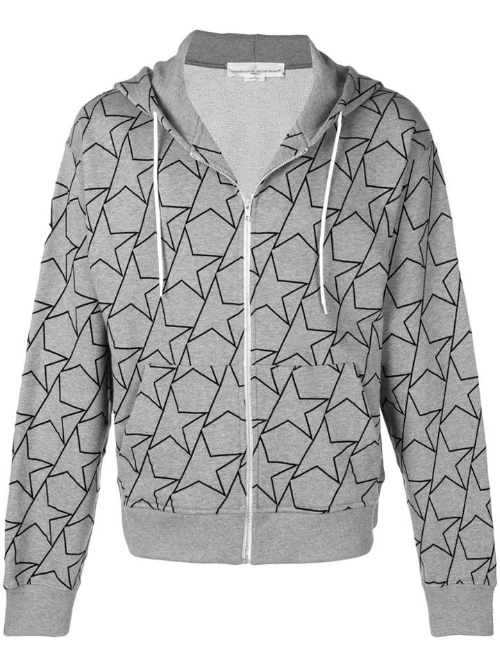 Golden Goose Star Print Zipped Hoodie - Grey
