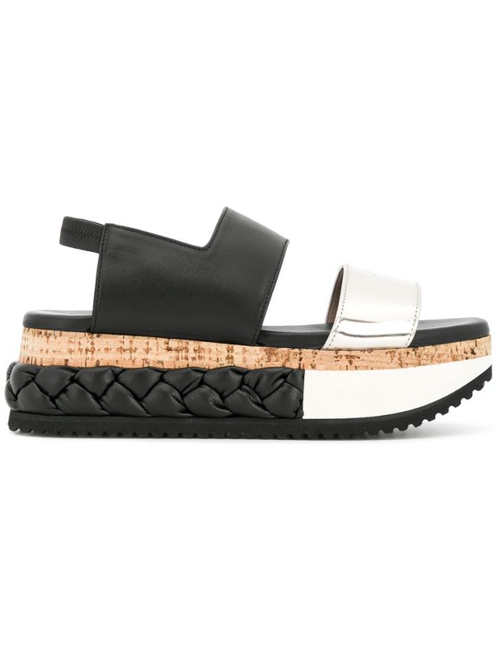 Agl Two-tone Platform Sandals - Black