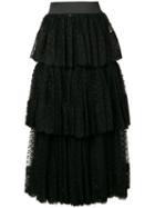 Dolce & Gabbana Pleated Layered Tulle Skirt - Black