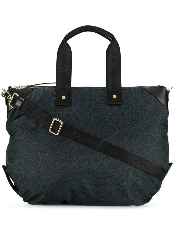 Borbonese Printed Tote Bag - Black