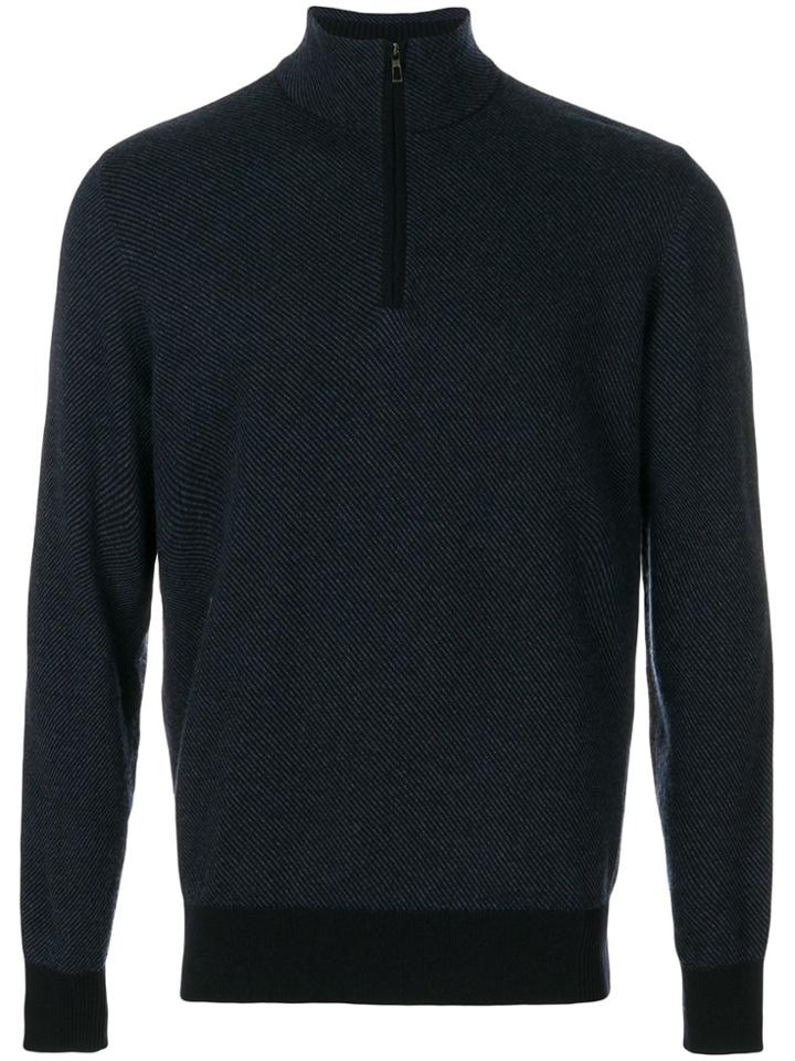 Loro Piana Zipped Neck Jumper - Blue