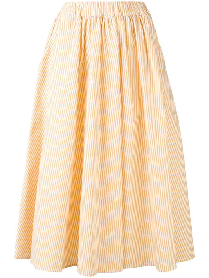 Maison Kitsuné - Estelle Skirt - Women - Cotton - Xs, Yellow/orange, Cotton