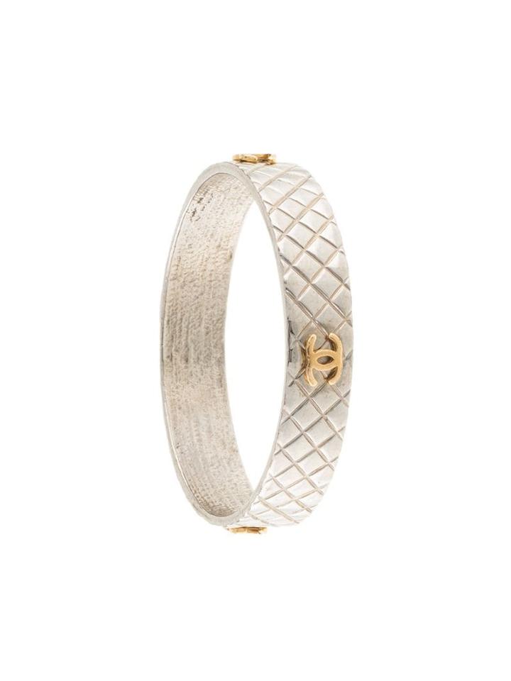 Chanel Pre-owned Cc Logos Silver Bangle - Gold