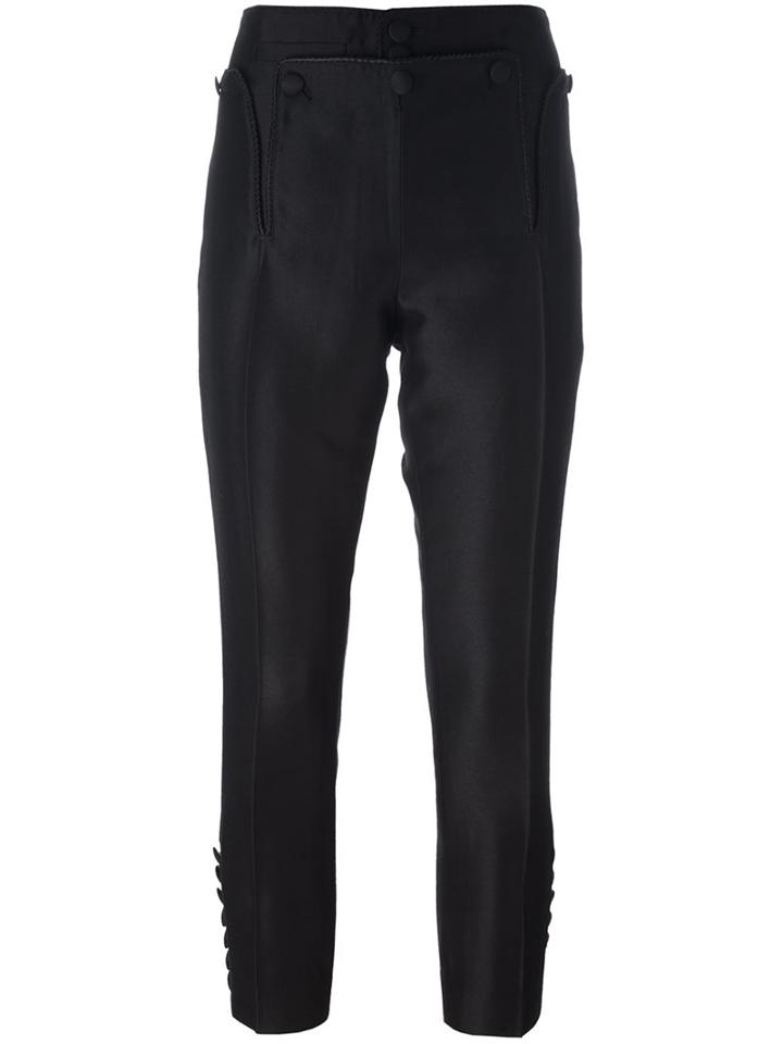 Dsquared2 'livery Tenent Icon' Cropped Trousers, Women's, Size: 40, Black, Silk/polyester/wool