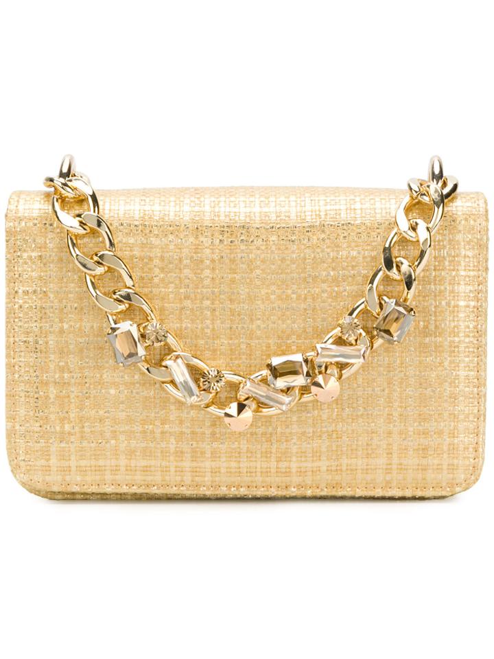 Emanuela Caruso Woven Embellished Shoulder Bag - Metallic