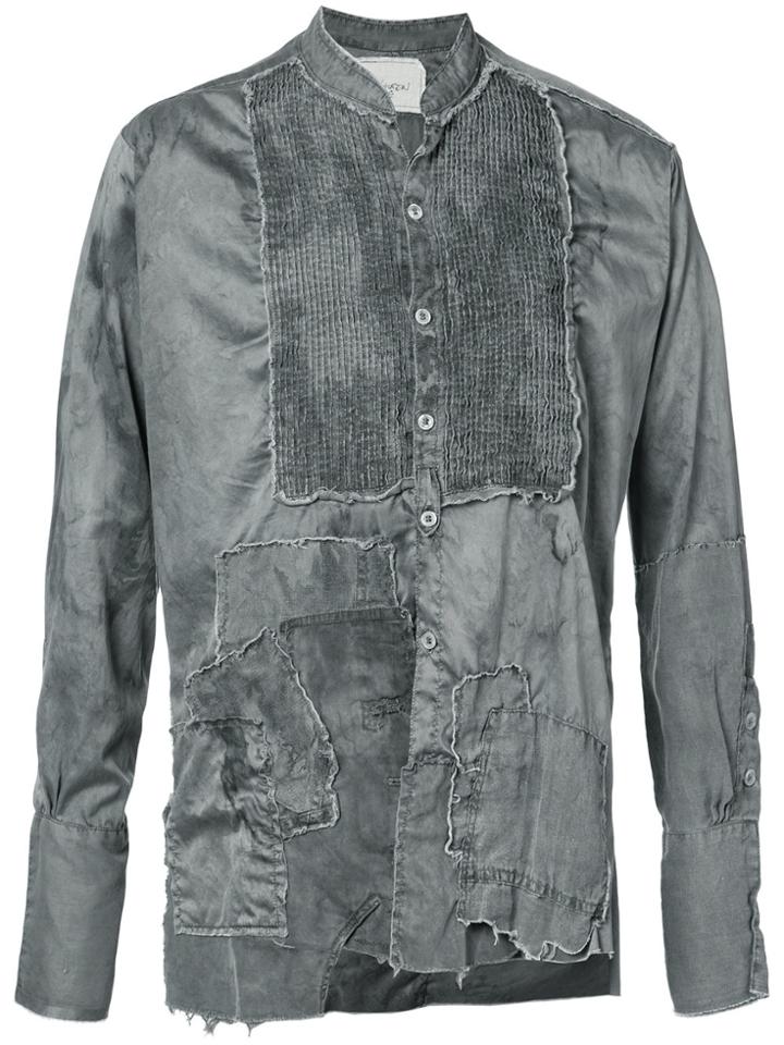 Greg Lauren Destroyed Patched Shirt - Grey