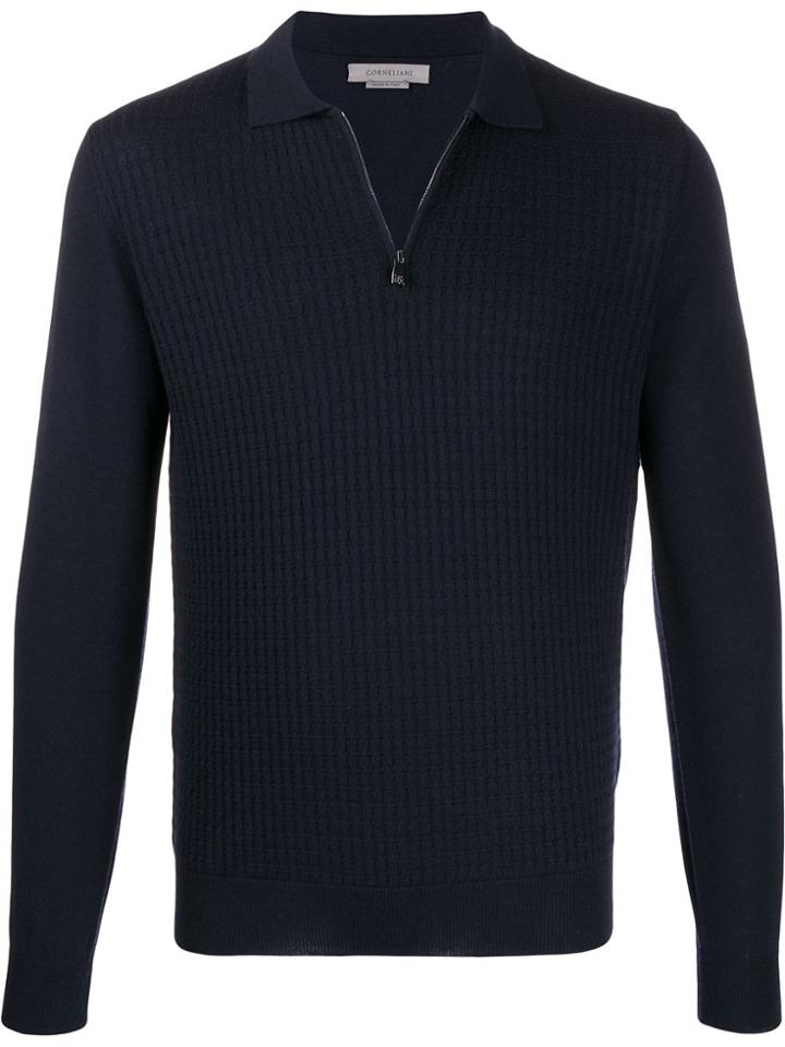 Corneliani Textured-knit Pullover - Blue