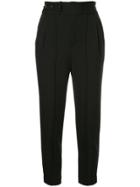 Loveless High Waisted Cropped Trousers - Black