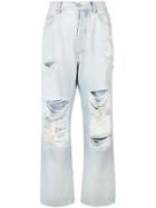 Unravel Project Extremely Distressed Boyfriend Jeans - Blue