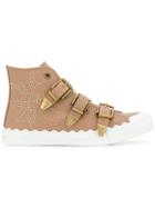 Chloé Embellished Sneakers - Brown