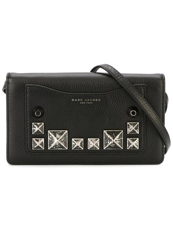 Marc Jacobs 'recruit Chipped Studs' Wallet Crossbody Bag, Women's, Black