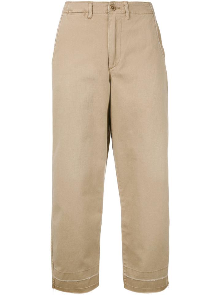 Polo Ralph Lauren - Cropped Trousers - Women - Cotton - 2, Nude/neutrals, Cotton