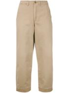 Polo Ralph Lauren - Cropped Trousers - Women - Cotton - 2, Nude/neutrals, Cotton