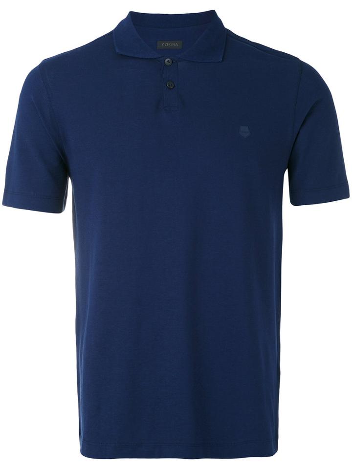 Z Zegna - Two-button Polo Shirt - Men - Cotton - M, Blue, Cotton