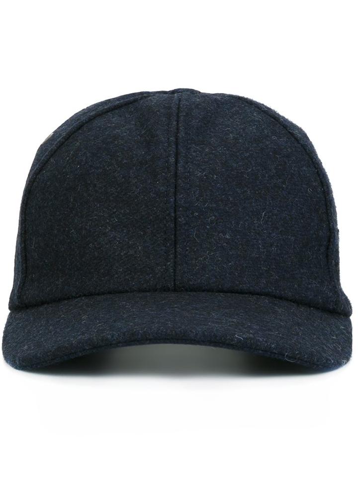Ami Alexandre Mattiussi Classic Cap, Men's, Blue, Cotton/polyamide/polyester/wool