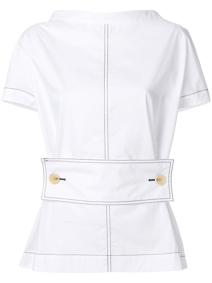Marni Stand Up Collar Blouse - White
