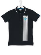 Armani Junior Logo Print Polo Shirt - Blue