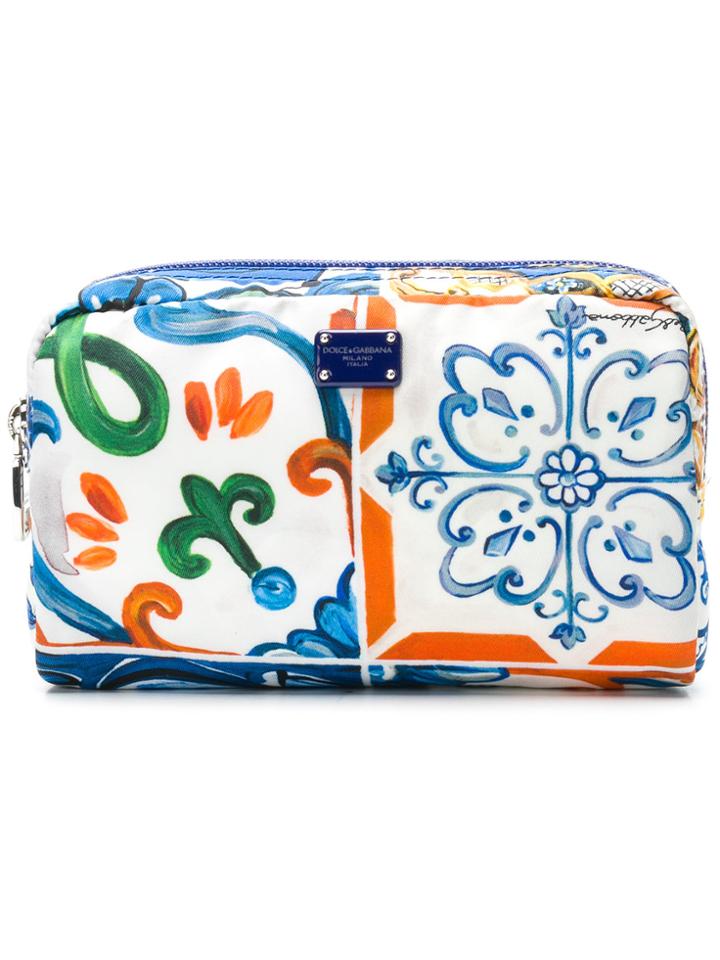 Dolce & Gabbana Maiolihe Panna Print Make-up Bag - Multicolour