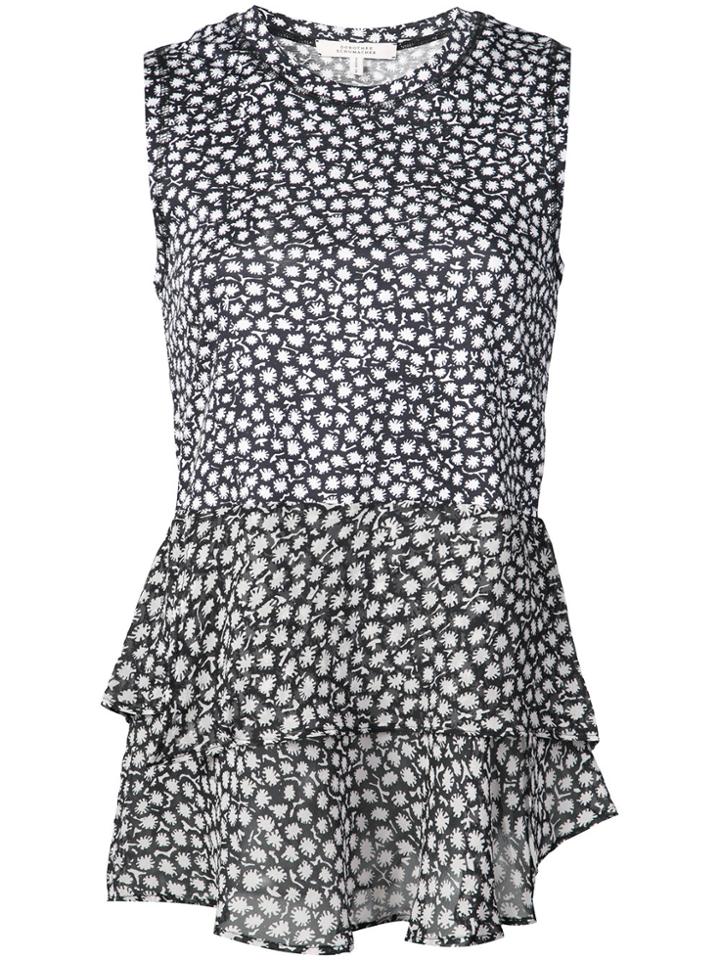 Dorothee Schumacher Spot Print Peplum Vest Top - Black