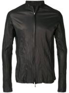 Masnada Creased Leather Jacket - Black