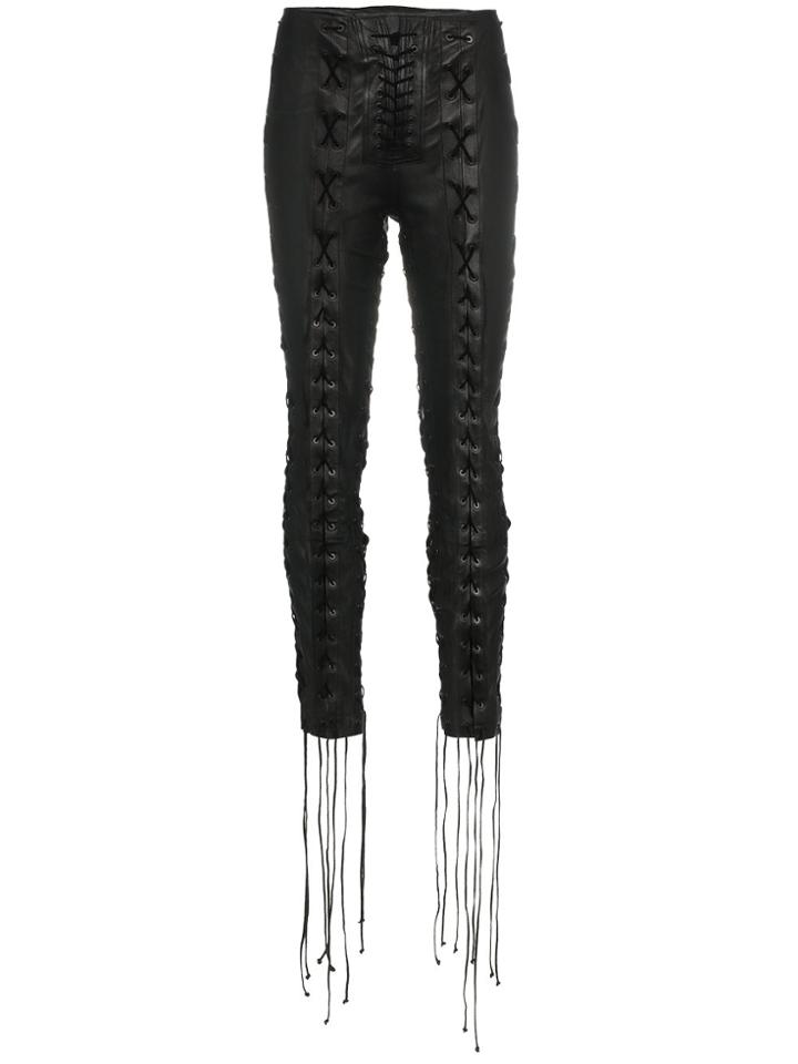 Unravel Project Lace-up Cropped Trousers - Black