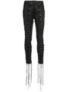 Unravel Project Lace-up Cropped Trousers - Black