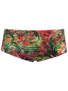 Lygia & Nanny Floral Print Swim Trunks, Men's, Size: 48, Green, Polyamide/spandex/elastane