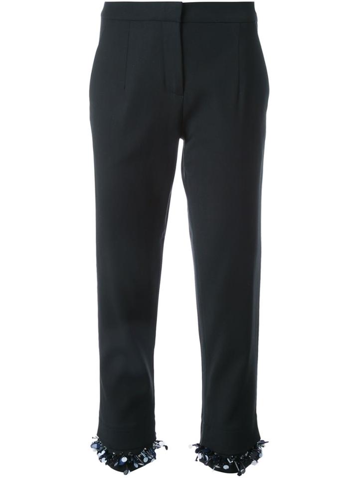 Mother Of Pearl Cropped Trousers - Black