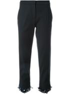 Mother Of Pearl Cropped Trousers - Black