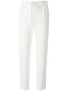 Theory Drawstring Straight Leg Trousers, Women's, Size: 4, White, Triacetate/polyester/polyurethane
