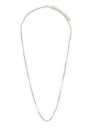 Saint Laurent Bar And Chain Necklace - Silver