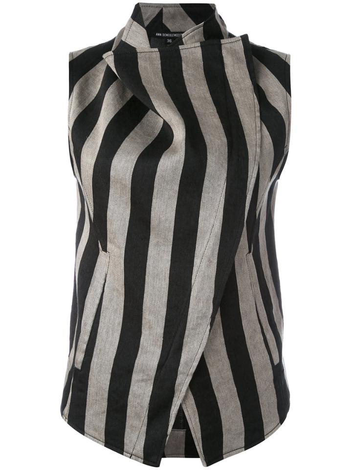 Ann Demeulemeester Printed Wrap Jacket - Black