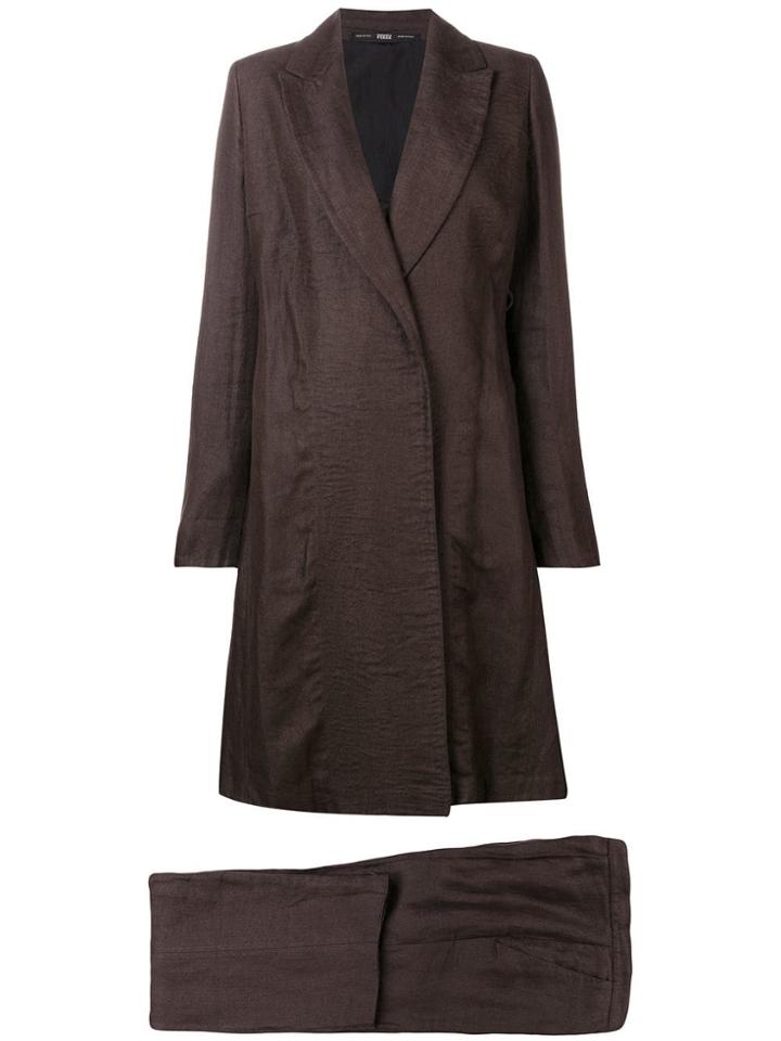 Gianfranco Ferre Vintage 1990's Flared Coat & Trousers - Brown