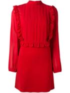 Giamba Pleated Bib Dress, Women's, Size: 40, Red, Viscose/spandex/elastane/polyester