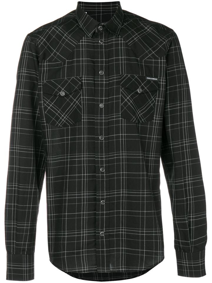 Dolce & Gabbana Tartan Check Shirt - Black