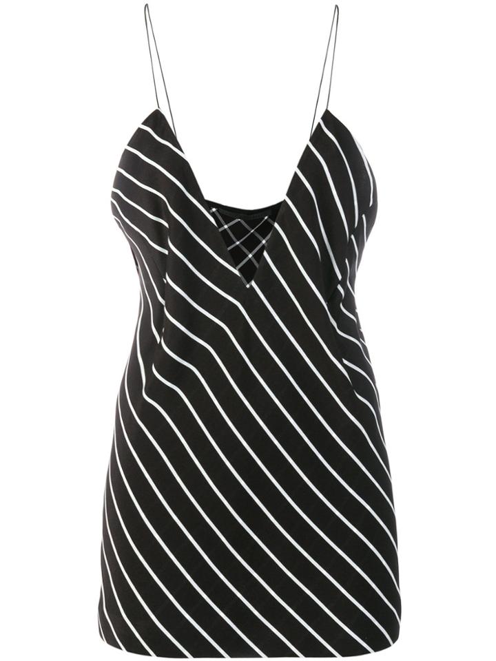 Haider Ackermann Striped Plunge-neck Top - Black